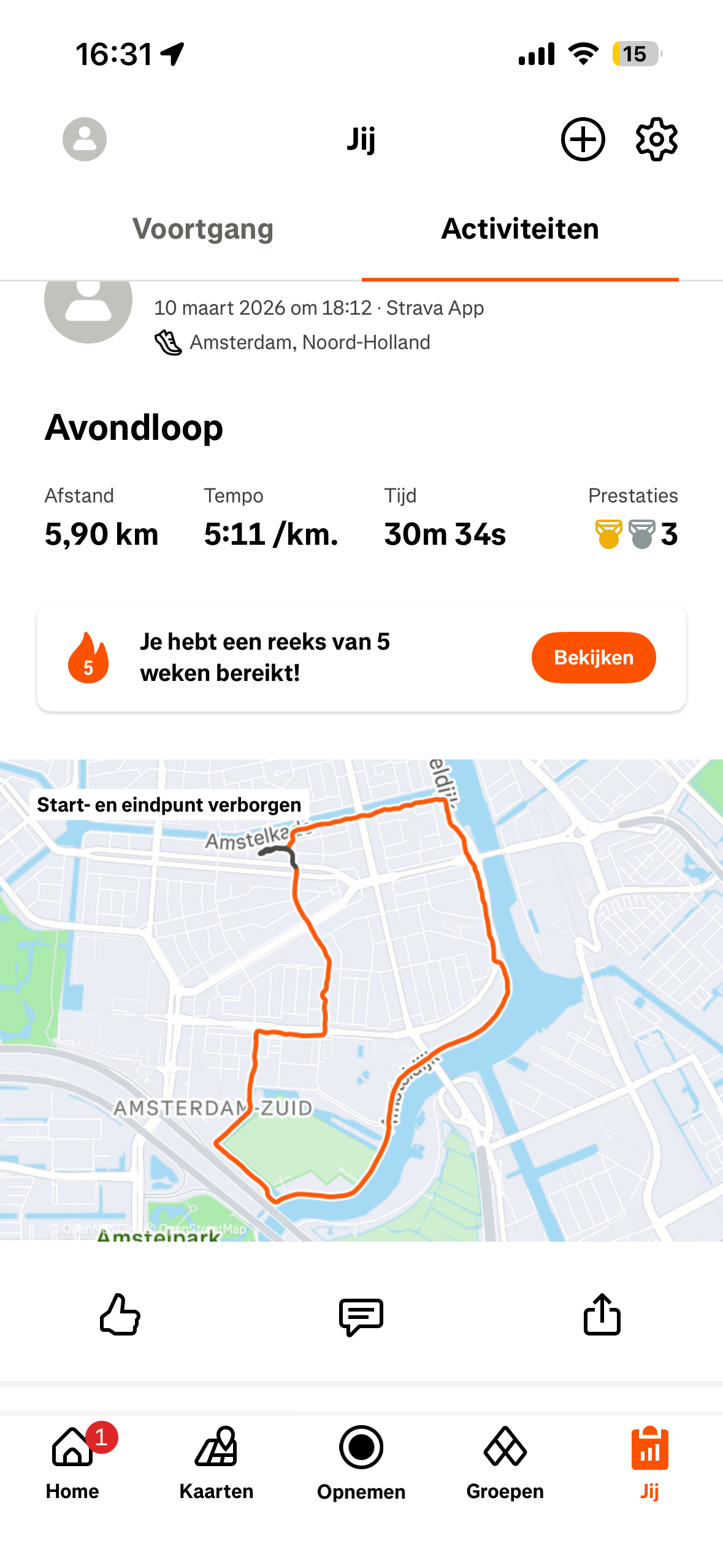 Ren 5km binnen 30 minuten