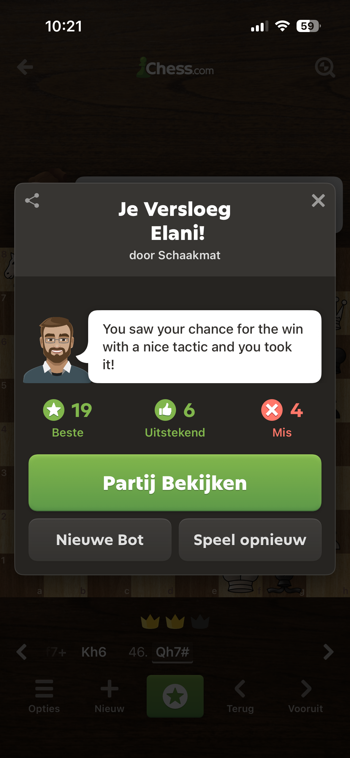 Versla een bot van 400 rated in schaken